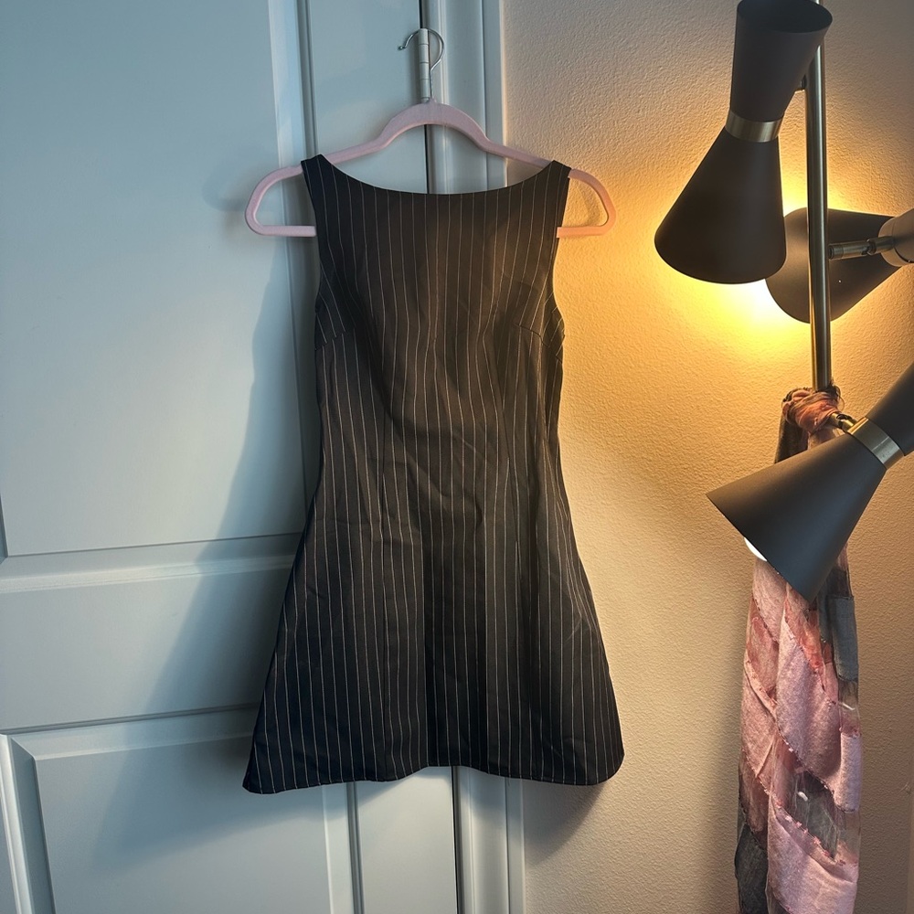 Elegant Black Pinstripe Dress